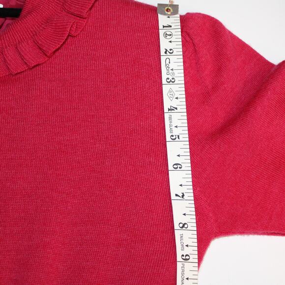 VTG 1960's Ciao Petites 100% Pure Wool Pink Ruffle Collar and Cuffs Lined, sz 10 - Picture 16 of 16